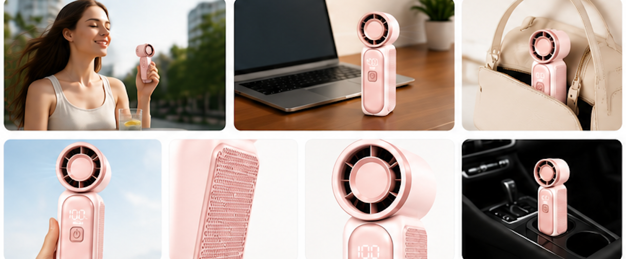 AirFresh™ Mini Ventilateur Turbo Portable Rose