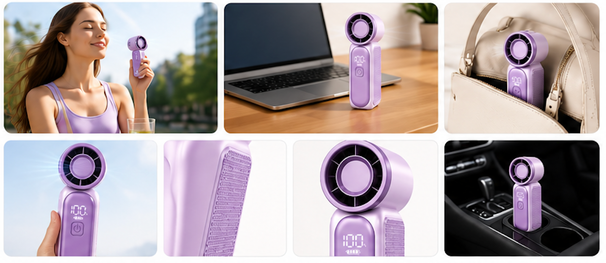AirFresh™ Mini Ventilateur Turbo Portable Noir