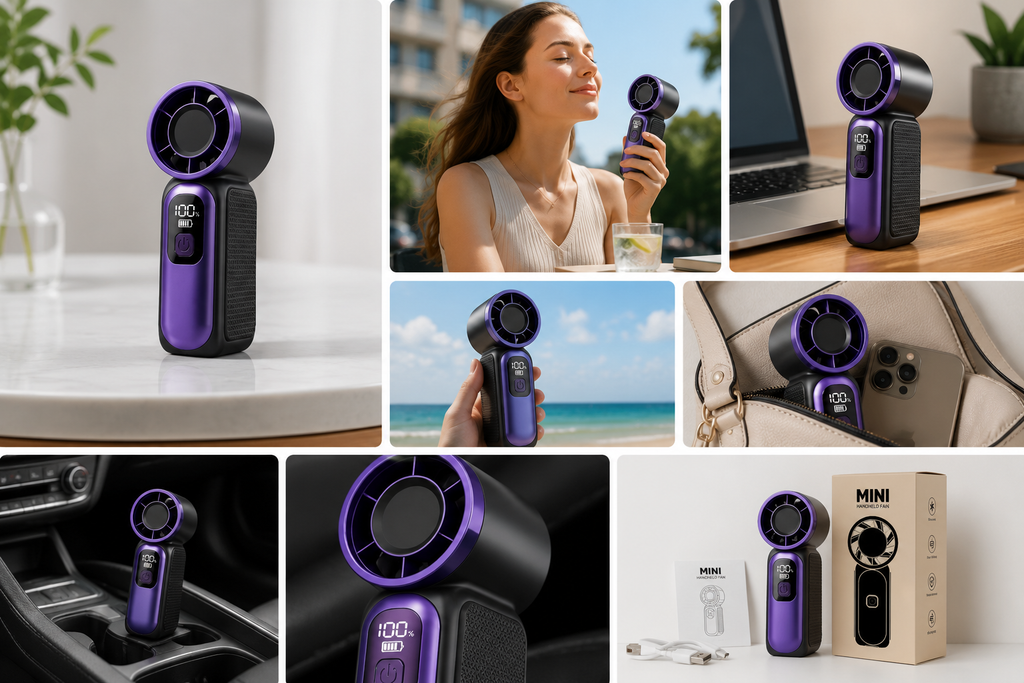 AirFresh™ Mini Ventilateur Turbo Portable Violet
