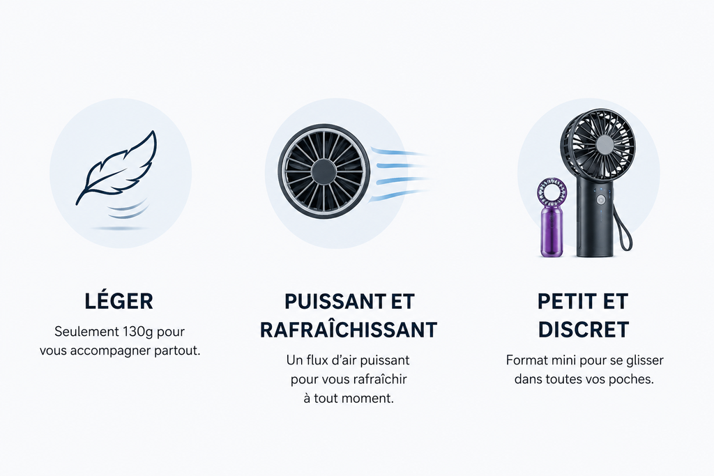 AirFresh™ Mini Ventilateur Turbo Portable Rose