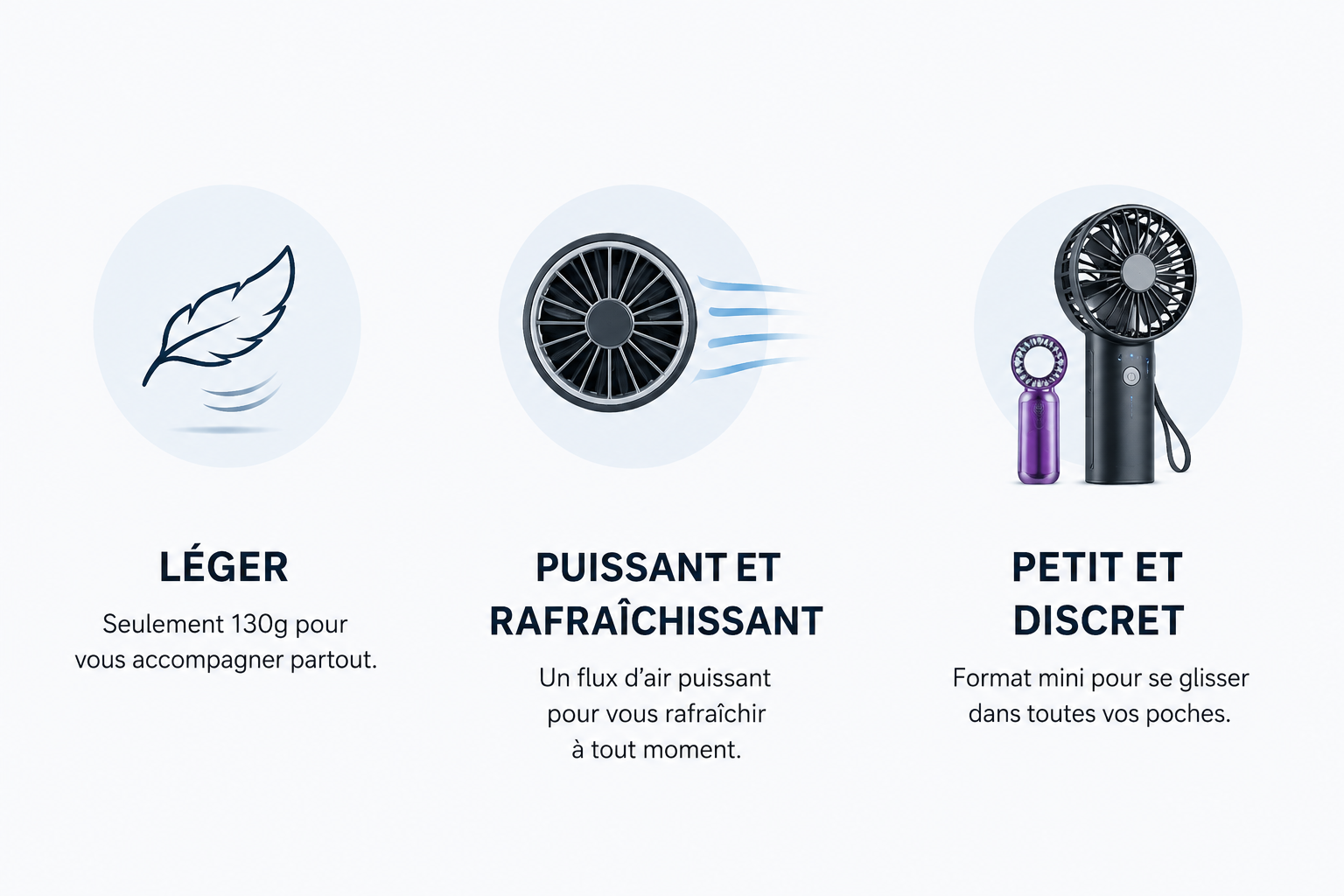 AirFresh™ Mini Ventilateur Turbo Portable Rose